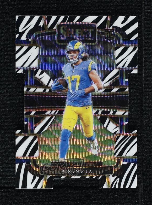 2023 Panini Select Concourse Zebra Prizm Die-Cut Puka Nacua #56 Rookie RC 0c7i