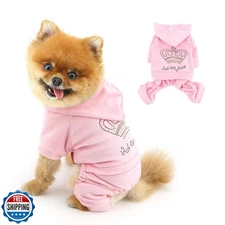 SELMAI Girl Dog Clothes for Small Dogs Cute Doggie Outfits Rhinestone Crown S