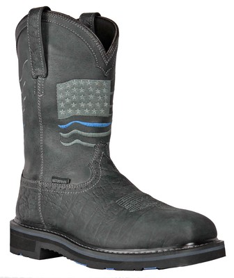 Hoss Boots Mens Rushmore CT WP PR Charcoal Leather Work Boots