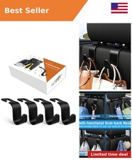 4-Pack Car Headrest Hooks Holds 55lbs Seat Storage Organizer for Bags