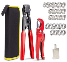 Kotto Ratchet PEX Crimping Clamp Cinch Tool Pipe Hose Cutter 34pc. X003S7SEC9