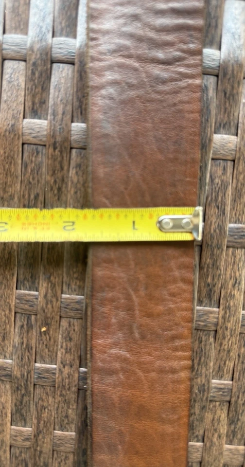 Cinturón Joed de cuero marrón vintage envejecido. Hebilla extraíble mediana grande talla 36. Foto 4 de 4