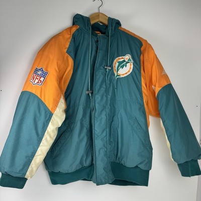 Vintage NFL Apex One Authentic Pro Line Miami Dolphins Puffer Jacket Size M Rare