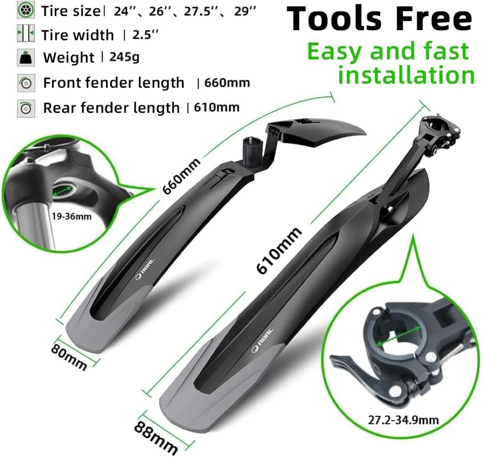 Bike Fender for Ebike & Mountain Bike - Water Resistant - Image 4 of 4