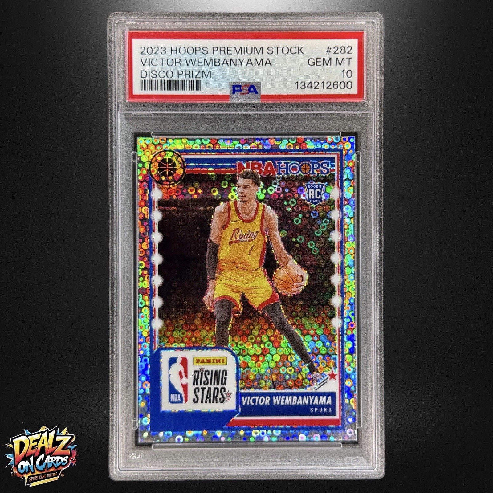 2023 Hoops Premium Stock Victor Wembanyama Disco Prizm Rookie 282 PSA 10 Spurs