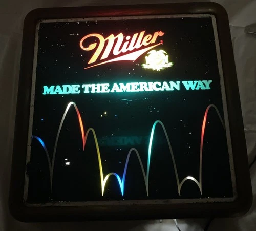 Vintage 1987 Miller Beer Bouncing Ball Lighted Motion Sign Made The American Way