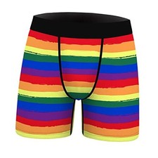 Novelty Boxers Mens Funny Boxer Briefs Underwear Gag Medium Colorful Stripe