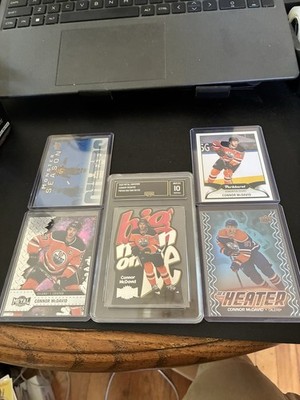 Connor McDavid 5 Cards Total. 1 Graded & 4 Raw Card. All In Mint Condition. 