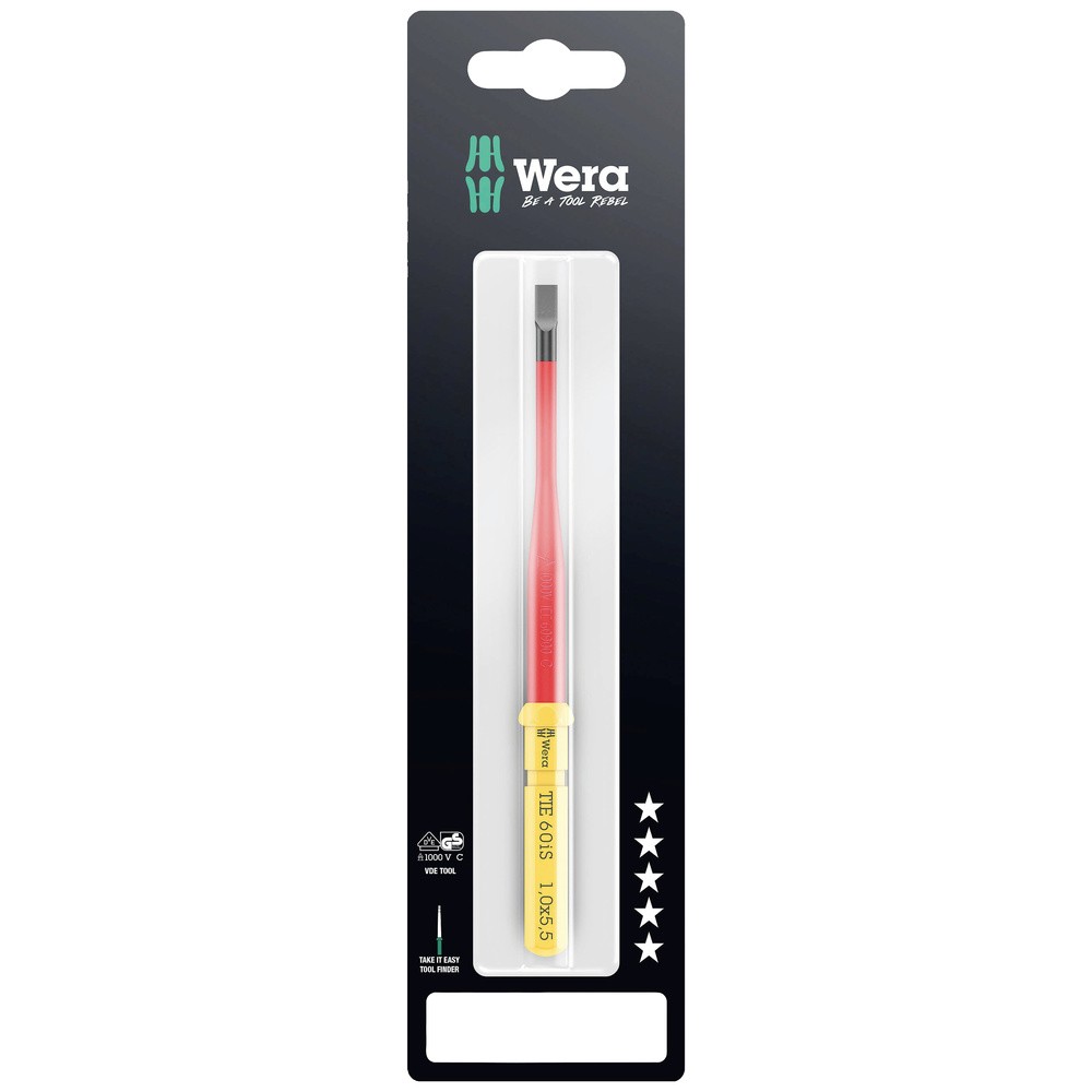 Wera Kraftform Kompakt VDE 60 iS 1,0x5,5x157 mm TIE SB Elektriker Schlitz Wec...