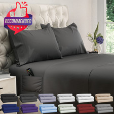 Queen Sheet Set 4 pcs Cooling - Extra Deep Fit 10" Gray