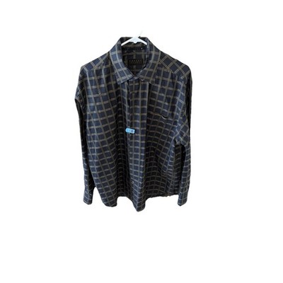 MENS ROBERT TALBOTT CLASSIC CASUAL SHIRT SIZE XL 100% COTTON BLACK PLAID #280