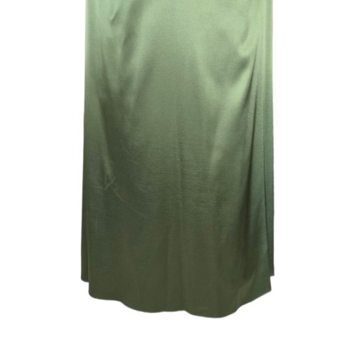 Vestido Hoco Y2K Verde Satinado Jessica McClintock Acanalado Espalda Glamour Vestido Formal Años 2000 - Imagen 11 de 13