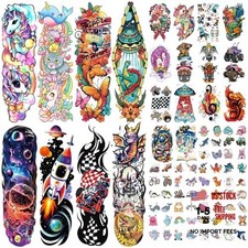 52 Pcs Temporary Tattoo for Kids Full Arm Castle Butterfly Unicorn  Dinosaur