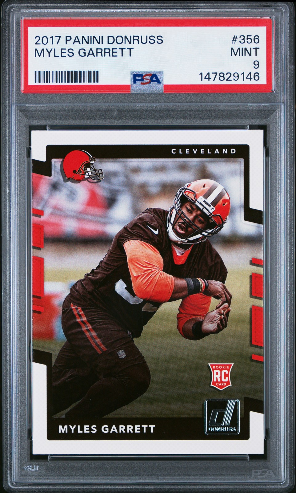 2017 PANINI DONRUSS #356 MYLES GARRETT ROOKIE RC PSA 9