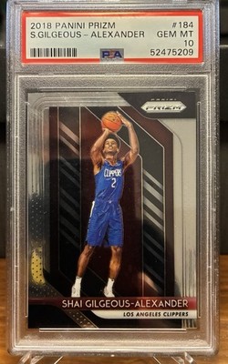 2018-19 Panini Prizm Shai Gilgeous-Alexander RC #184 PSA 10 Rookie Oklahoma City