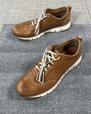 Cole Haan Zerogrand Tan Brown Perforated Wingtip Oxford Fashion Shoes Men s 11 M