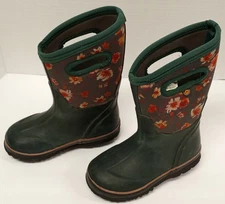 Bogs Girls Boots Little Kids Size 11 Waterproof Snow Insulated Happy Flowers
