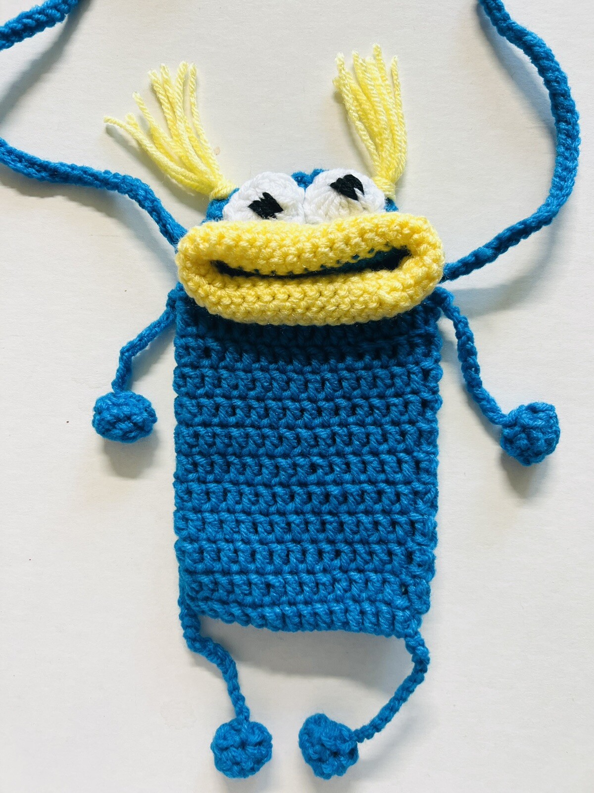 Sausage lip monster Crochet Bag Phone Case Cover crossbody Handmade