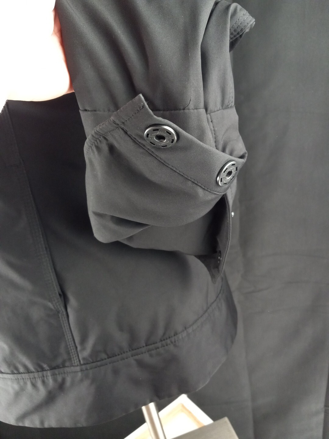 Gap Womens Black Collared Snap Button Closure Lon… - image 9