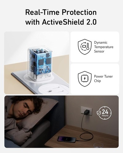 Anker 47W USB C Charger Nano 3 Dual USB-C GaN Charging for iPhone 15/Galaxy/iPad - Picture 4 of 6
