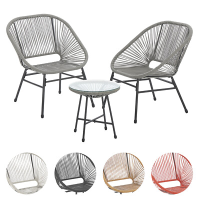 SVITA TULUM Balkon-Möbel 3-tlg. Garten-Möbel Set Balkonstühle mit Tisch