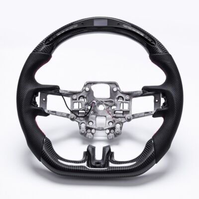 LED Carbon Fiber Flat Sport Steering Wheel for Ford Mustang GT 2015-2023