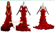 FF 7 Final Fantasy VII Remake Aerith Gainsborough Cosplay Costume Girl Red Dress
