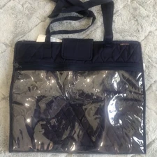 Large Yazzii Bag Craft Organizer Portable Storage Multipurpose Navy Blue 19.5x16