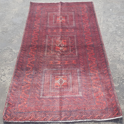 Vintage Hand Made Traditional Rug Oriental Wool Multicolor Carpet 175x98 cm