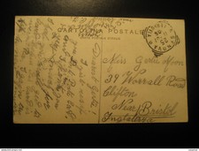 GENOVA 1907 To Bristol England Cancel Slight Damaged Camposanto Mon. Campodonico