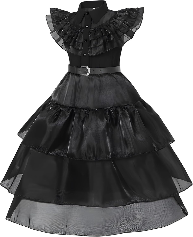 Skirfy Black Dress up Girls Halloween Costumes School Rave Outfit