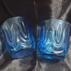 Vintage 70/80's Anchor Hocking Glasses~Colonial Tulip~Lasar Blue~8 Oz~Lo Ball — photo 4