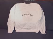 Vintage Hand Embroidered I Love Kittens Sweatshirt - Size Large 14-16