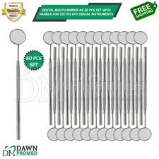 50 Pcs Dental Mouth Mirror 5 With Handle For Teeth's ENT Dental Instruments