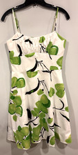 A.P.N.Y. Summer Dress Size 6 Padded Bodice Floral Green, Black, White, Cream