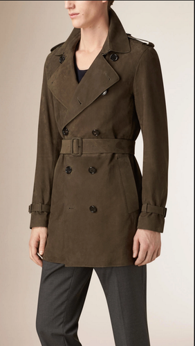 burberry suede trench