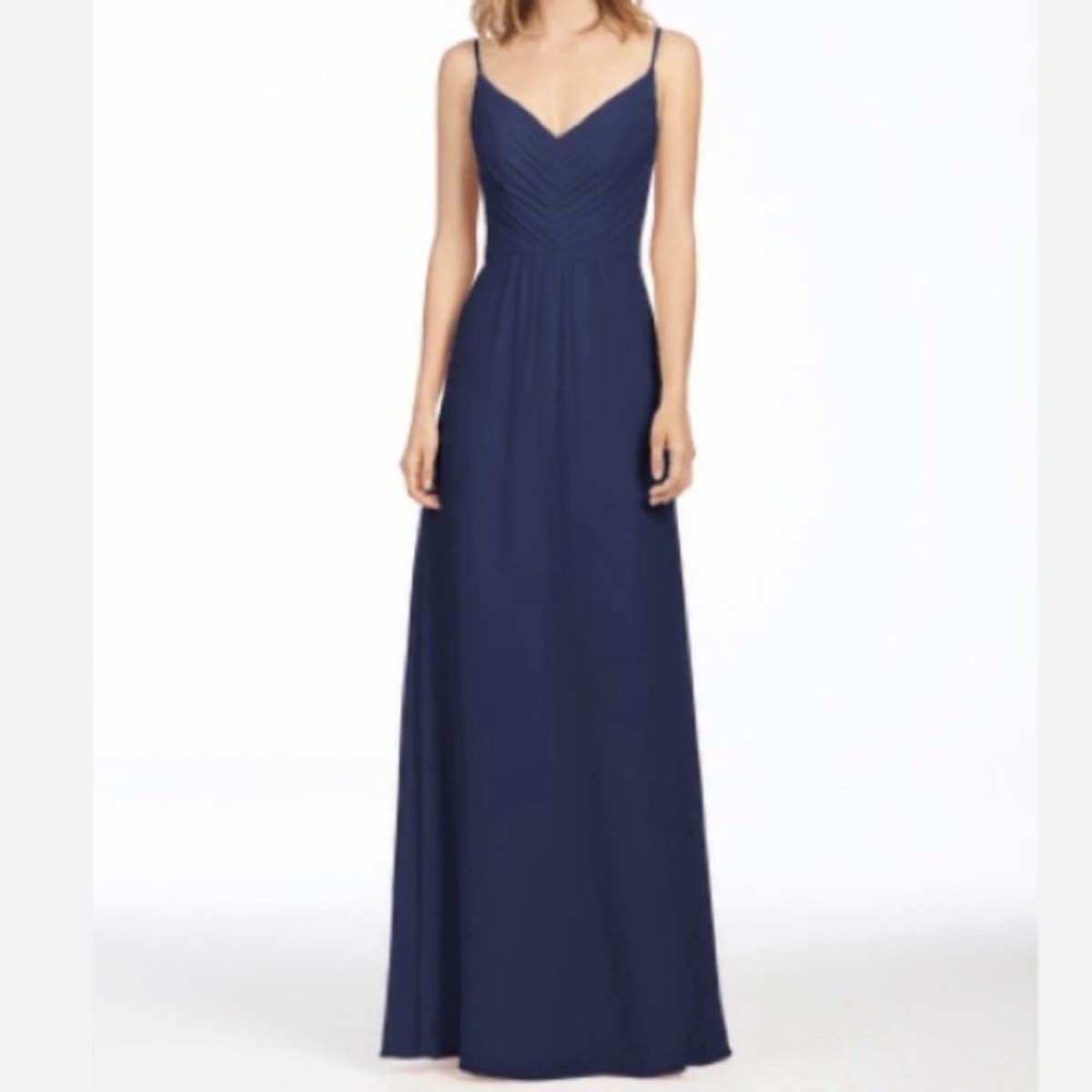 Hayley Paige Occasions 5763 Bridesmaids Dress in Navy Size 4 | eBay