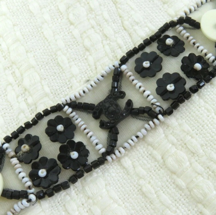 Giacca CHANEL senza colletto perline bianco cotone lino donna taglia 34 Francia