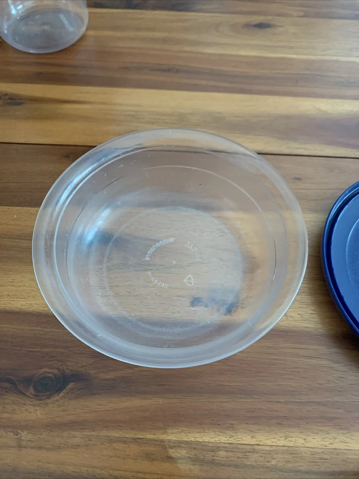 Tupperware Tafelperle Tief Behälter mit Deckel ,Klar/blau Ø15cm. x6cm. - Bild 4 von 4