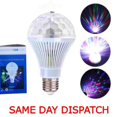 LED Vollfarbe Auto Rotierende Lampe Party Licht Disco Birne 3W E27 Sockel