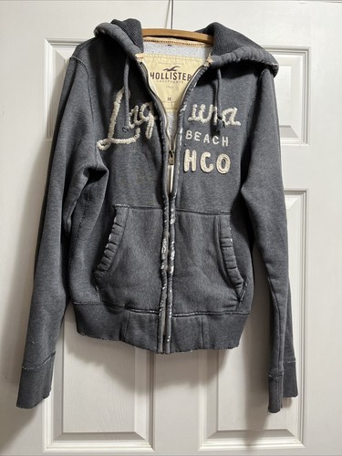 Vintage Distressed Hollister Laguna Beach HCO Zip Up Hoodie Men M