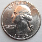 1955 P Washington Silver Quarter,  UNC (55P4C1)