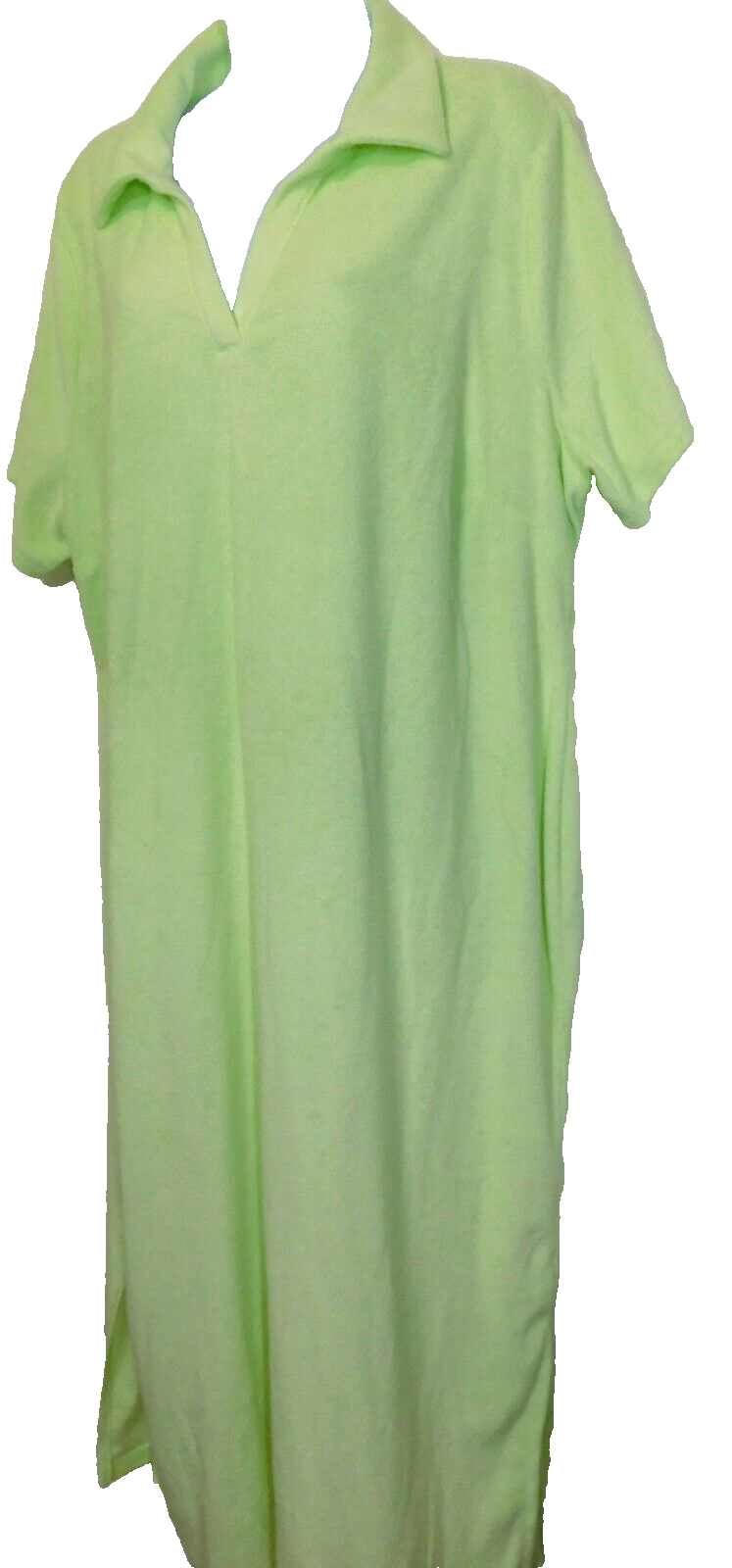 Ava & Viv Terry Cloth Collared Pullover Dress Plus 2X Long Lime Green NEW eBay