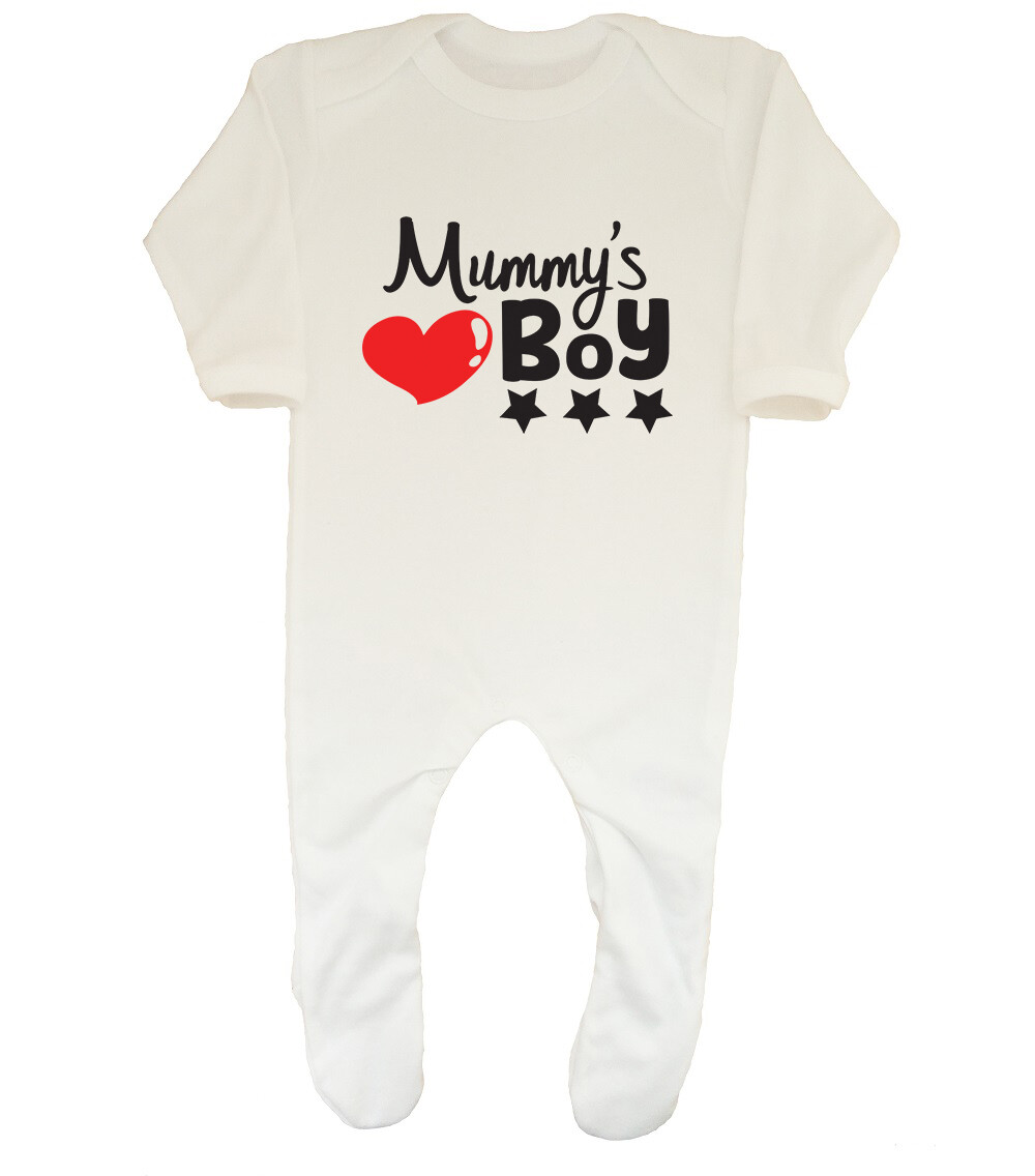 Mummy's Boy Cute Boys Baby Grow Sleepsuit