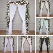 2 pcs 5 ft x 10 ft Sheer Tulle Backdrop Curtain Panels Wedding Party Decorations