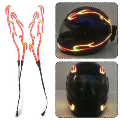 4 in1 Motorcycle Helmet LED Cold Light Waterproof Strip Sticker Flashing Warning
