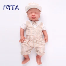 IVITA 18"Sleeping Baby Boy Lifelike Full Body Silicone Reborn Doll Gifts Toys