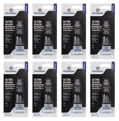 Permatex Set of 8 Ultra Black Maximum Oil Resistance RTV Silicone Gasket Maker