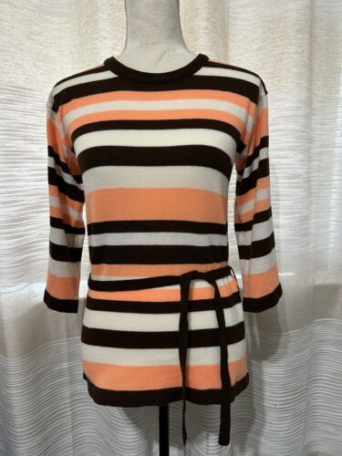 Vintage Kmart Y2K Pullover Sweater Top Orange/Brow