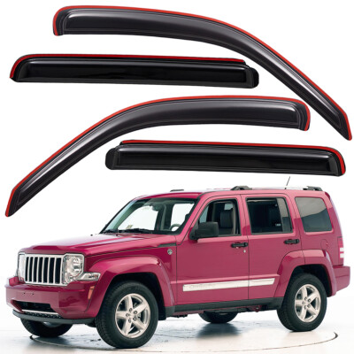 In-Channel Window Visors Sun Rain Guards Vent Shade For 2008-2013 Jeep Liberty 